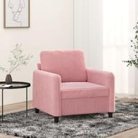 Fauteuil 60 cm fluweel roze