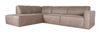 LABEL51 Loungebank 'Kay' Links, Micro Suede, kleur Taupe