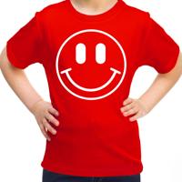 Verkleed T-shirt voor meisjes - Smile Emoticon - rood - carnaval - feestkleding voor kinderen