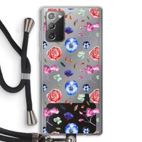 Bloemetjes: Samsung Galaxy Note 20 / Note 20 5G Transparant Hoesje met koord