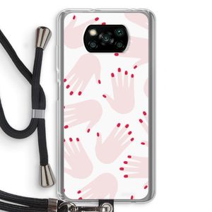 Hands pink: Xiaomi Poco X3 NFC Transparant Hoesje met koord