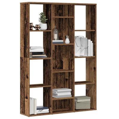 Kamerscherm/boekenkast 100x24x140 cm bewerkt hout oud hout