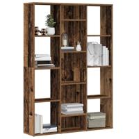 Kamerscherm/boekenkast 100x24x140 cm bewerkt hout oud hout