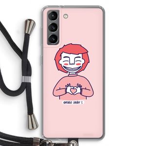 Hartje: Samsung Galaxy S21 Transparant Hoesje met koord