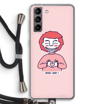 Hartje: Samsung Galaxy S21 Transparant Hoesje met koord