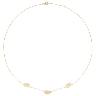 Glow 202.2130.00 Ketting Bladeren geelgoud 45 cm