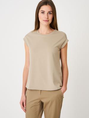 Mouwloze stretch top met ronde halslijn