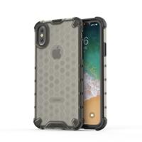 Schokbestendige honingraat PC + TPU beschermhoes voor iPhone X/XS (zwart)