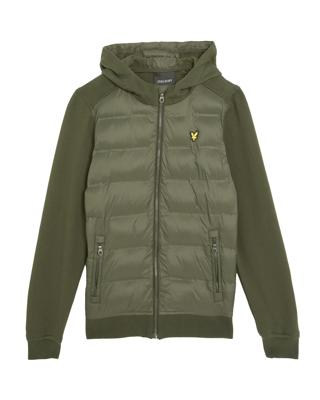 Lyle & Scott winter hybrid hoodie jongens - donker groen