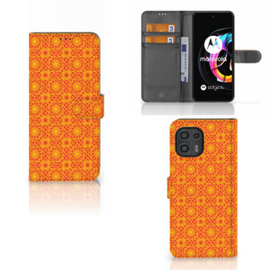 Motorola Edge 20 Lite Telefoon Hoesje Batik Oranje