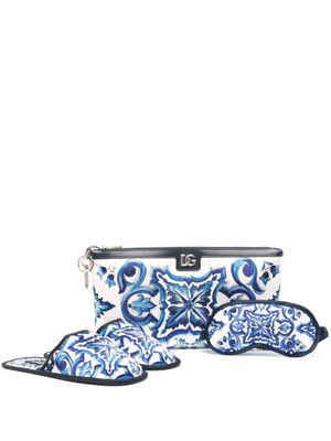 Dolce & Gabbana kit voyage à imprimé monogrammé - Bleu