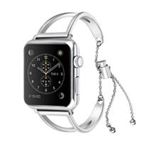 Letter V vorm armband metalen polshorloge band met roestvrijstalen gesp voor Apple Watch serie 3 & 2 & 1 42mm (zilver)