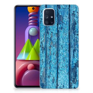 Samsung Galaxy M51 Bumper Hoesje Wood Blue