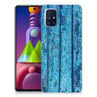 Samsung Galaxy M51 Bumper Hoesje Wood Blue