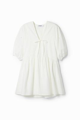 Poplin mini-jurk - WHITE - XL