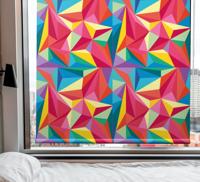 Kunst rolgordijnën Veelkleurige geometrische afbeelding