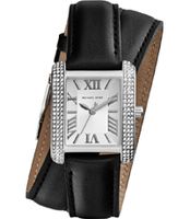 Horlogeband Michael Kors MK2359 Onderliggend Leder Zwart 18mm - thumbnail