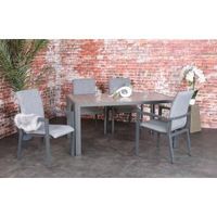 SenS line Bergamo aluminium tuinset 160cm met stapelstoelen