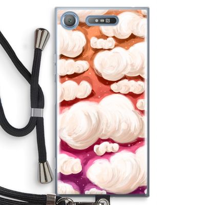 Katoen Wolken: Sony Xperia XZ1 Transparant Hoesje met koord