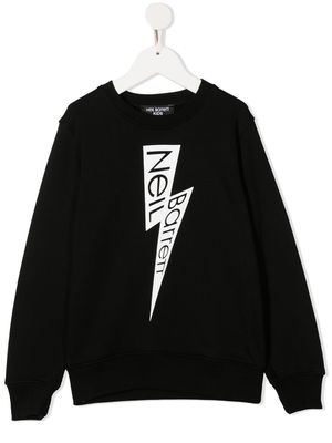 Neil Barrett Kids sweat à logo imprimé - Noir