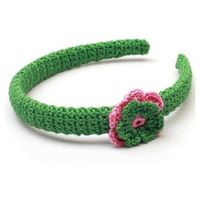 NatureZOO Haarband / Diadeem voor baby Bloem Groen/roze - thumbnail