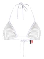 Thom Browne logo-patch bikini top - Gris - thumbnail