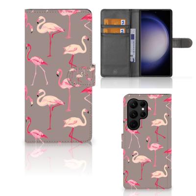 Samsung Galaxy S23 Ultra | Telefoonhoesje | Met pasjeshouder | Flamingo
