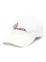 Versace casquette en coton à logo brodé - Blanc