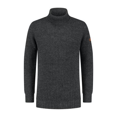Travelin&apos; Men - Col neck - Donker antraciet - Maat L