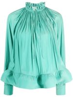 Lanvin blouse froncée à volants - Vert