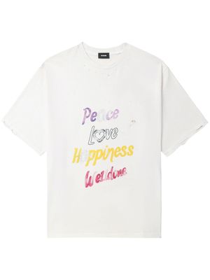 We11done t-shirt Peace à logo imprimé - Blanc