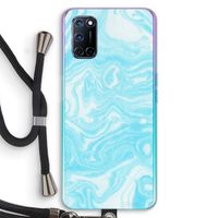 Waterverf blauw: Oppo A72 Transparant Hoesje met koord