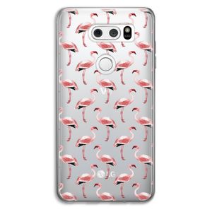 Flamingoprint groen: LG V30 Transparant Hoesje