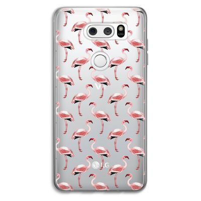 Flamingoprint groen: LG V30 Transparant Hoesje