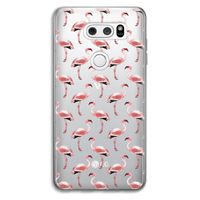 Flamingoprint groen: LG V30 Transparant Hoesje
