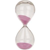 Zandloper 5 minuten - roze zand - 12,5 cm - van glas - Decoratie of spel zandlopers