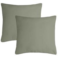 Stof Textile sierkussen Nelson - 2x - groen - 40 x 40 cm - bank kussens - polyester