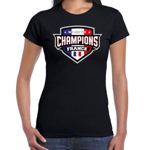 We are the champions France / Frankrijk supporter t-shirt zwart voor dames