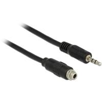 Delock 85116 Jackplug Audio Aansluitkabel [1x Jackplug female 3,5 mm - 1x Jackplug male 3,5 mm] 1 m Zwart