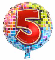 5 jaar Birthday Blocks folieballon - 43 cm - thumbnail