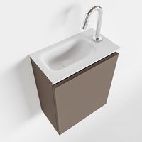 Toiletmeubel Mondiaz Ture | 40 cm | Meubelkleur Smoke | Eden wastafel Talc Links | 1 kraangat