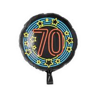 Neon Folieballon 70 jaar - 46cm
