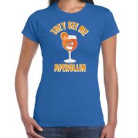 Apres ski t-shirt voor dames - aperol spritz - blauw - apres ski/wintersport - skien
