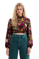 Veelzijdige gebloemde cropped blouse - MATERIAL FINISHES - XL
