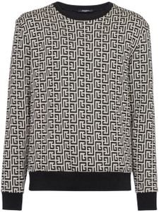 Balmain pull à motif monogrammé - Noir