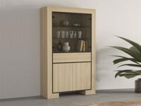 Vitrinekast CASTRO 4 deuren 1 lade elegante eik met led