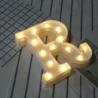 Alfabet R Engelse letter vorm decoratieve licht droge batterij aangedreven warm wit staande opknoping LED vakantie licht