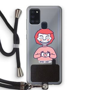 Hartje: Samsung Galaxy A21s Transparant Hoesje met koord
