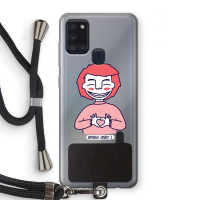 Hartje: Samsung Galaxy A21s Transparant Hoesje met koord