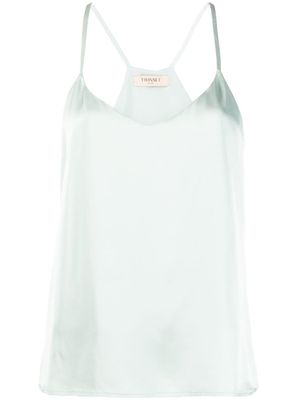 TWINSET haut satiné à plaque logo arrière - Vert